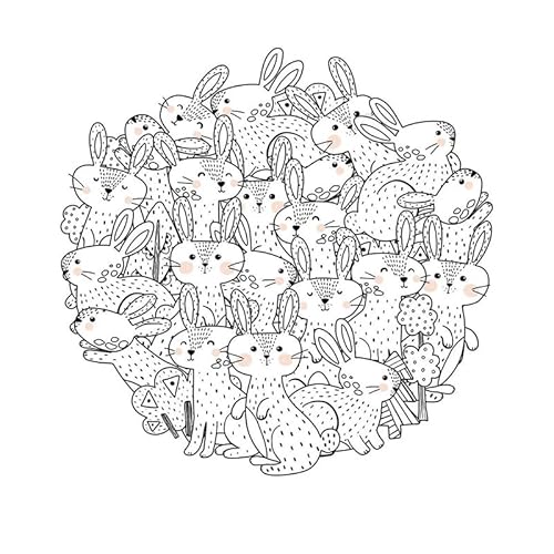 WooYangFun Happy Easter Verschiedene Kaninchen-Hintergrund, transparenter Stempel für Kartenherstellung, Dekoration und Scrapbooking von WooYangFun