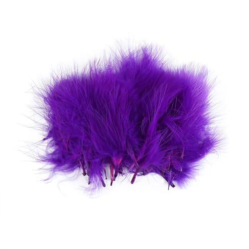 Wooauto Bunte Federn Basteln Federn 50 Stück Natürliche dekorative Gänsefedern Handwerk Federn Federn Crafts Feather für Kleidung Zubehör, Haarschmuck und Anhänger, 6-13CM,Dunkelviolett von Wooauto