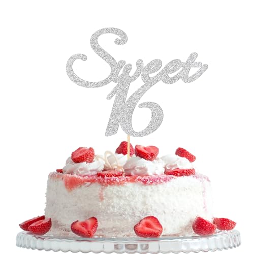 Sweet 16 Cake Topper, Happy 16th Birthday Party Decorations, Cheers 16 Years Birthday Anniversary Wedding Cake Decorations Supplies Sweet 16 Cake Topper, Happy 16th Birthday Party Decorations, Cheers 16 Years Birthday Anniversary Wedding Cake Decorations Supplies von Woobobii