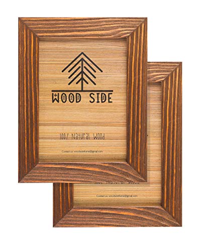Rustikaler Holz-Bilderrahmen, 10,2 x 15,2 cm, Set mit 2 Stück, 100 % natürliches Öko-Scheidenholz mit Echtglas – für Wandbehang und Tischdisplay – Honigbraun Rustikaler Holz-Bilderrahmen, 10,2 x 15,2 cm, Set mit 2 Stück, 100 % natürliches Öko-Scheidenholz mit Echtglas – für Wandbehang und Tischdisplay – Honigbraun von Wood Side Company