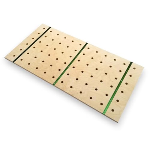 Tischler-Arbeitsplatte 1200x610 mm, 20 mm-Bohrungen, mit T-Track-Schienen, Sperrholz Tischler-Arbeitsplatte 1200x610 mm, 20 mm-Bohrungen, mit T-Track-Schienen, Sperrholz von WoodFan