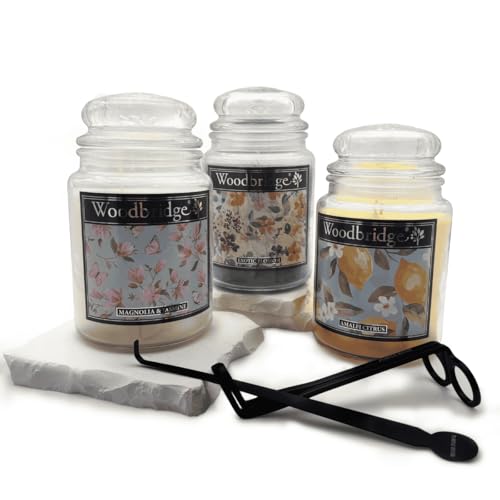 Woodbridge | Duftkerzen Geschenkset Sommer | 3 x 565g Glas | Zitrone & Blumen Duft | inkl. Dochtschere & Dochtdipper Schwarz | 2-Docht Kerzen | Paraffinwachs | Geschenkidee für Frauen & Sommerdeko Woodbridge | Duftkerzen Geschenkset Sommer | 3 x 565g Glas | Zitrone & Blumen Duft | inkl. Dochtschere & Dochtdipper Schwarz | 2-Docht Kerzen | Paraffinwachs | Geschenkidee für Frauen & Sommerdeko von Woodbridge