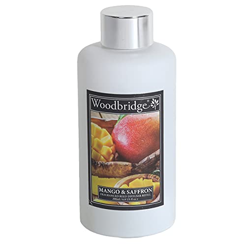 Woodbridge Nachfüllflasche für deinen Diffuser | Mango & Saffron | Ätherisches Duftöl | Raumduft Nachfüllflasche (200ml) | Ideal für Zuhause & Büro | Fruchtiger Duft von Woodbridge