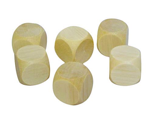 5X Würfel aus Holz mit einfachen Würfeln Würfelwürfel 40mm von Wooden World