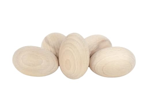 Einfache hölzerne Eier festes decoupage sauberes Handwerk verzieren Buchenholz 60x45mm - die Größe des Hühnereies - groß für Ostern von Wooden World