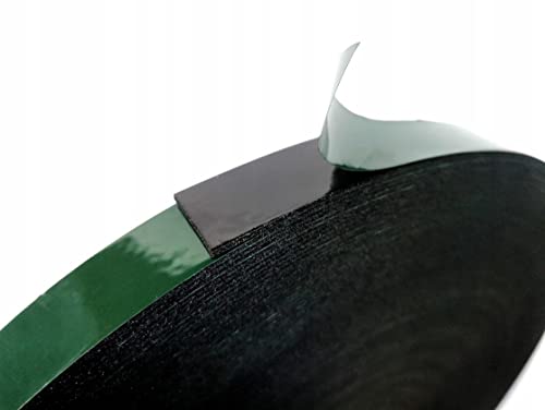 Wooden World Doppelseitiges Klebeband aus PE -Schaum, Schwarz Dicke 1.5 mm Acrylkleber 15 mm, Länge 50 m Abstandshalter grün von Wooden World