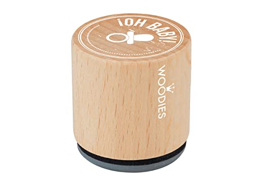 Stempel aus Holz und Gummi, Durchmesser 33 x 30 mm. von Woodies