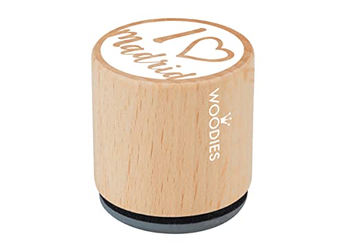 Stempel aus Holz und Gummi I love Madrid Herz Durchmesser 33 x 30 mm. von INNSPIRO