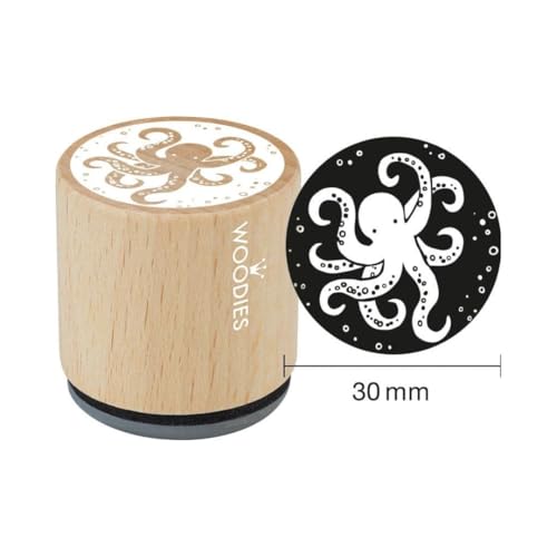 Woodies Holzstempel, Holz, 3,4 x 3,4 x 3,5 cm von Woodies