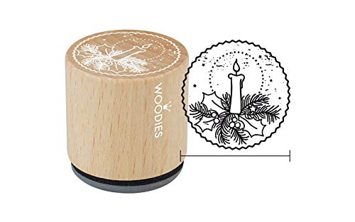 Woodies Holzstempel, Holz, 3,4 x 3,4 x 3,5 cm von Woodies