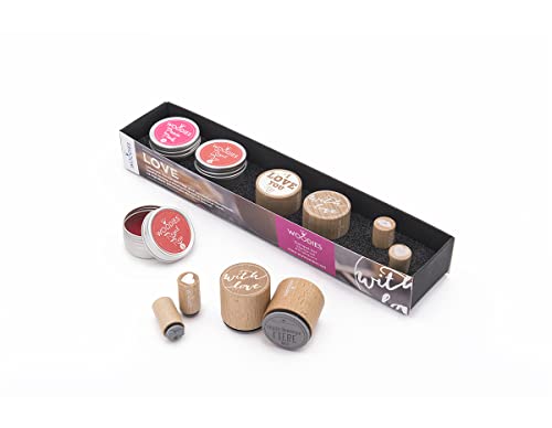 Woodies Set Amour Mini Stempel, 2 Stempelkissen, Holz, 26,5 x 5,5 x 3,5 cm Woodies Set Amour Mini Stempel, 2 Stempelkissen, Holz, 26,5 x 5,5 x 3,5 cm von Woodies