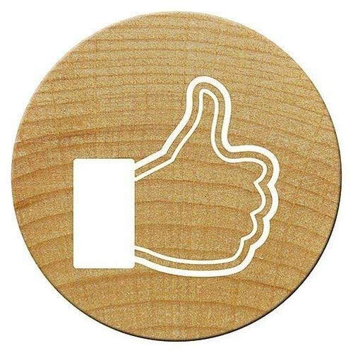 Woodies Mini Facebook Daumen Stempel, Holz, braun, 15 mm von Woodies