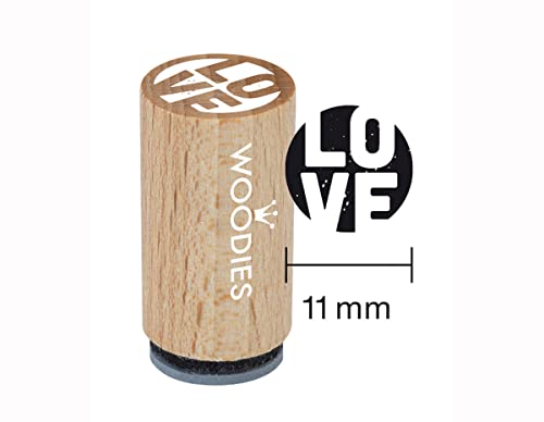 Woodies Mini Stempel Love, Holz, 1,5 x 1,5 x 3 cm von Woodies
