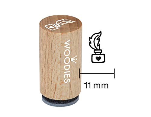 Woodies Mini Stempel Tintenfass, Holz, 1,5 x 1,5 x 3 cm von Woodies