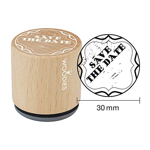 Woodies Save The Date Stempel, Holz, braun, 30 mm von Woodies
