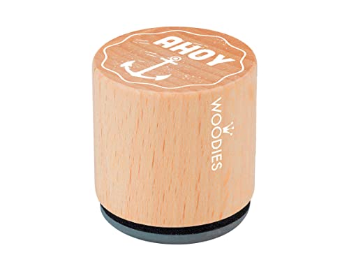 Woodies Stempel Ahoy, Holz, 3,4 x 3,4 x 3,5 cm von Woodies