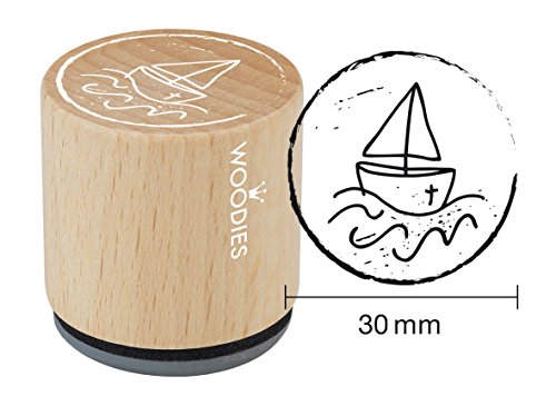 Woodies Stempel Boot, Holz, 3,4 x 3,4 x 3,5 cm von Woodies