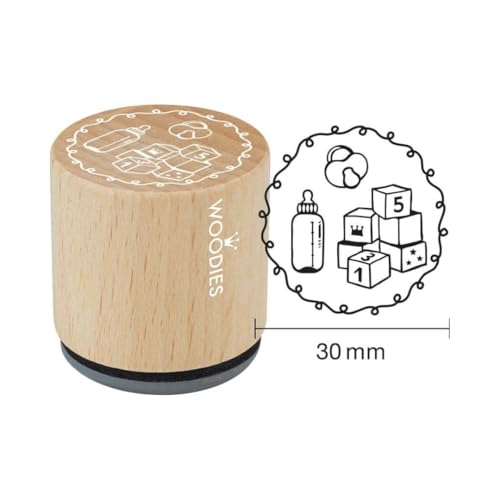 Woodies Stempel Cubes, Holz, 3,4 x 3,4 x 3,5 cm von Woodies