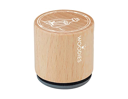 Woodies Stempel Die Flaschenpost, Holz, 3,4 x 3,4 x 3,5 cm von Woodies