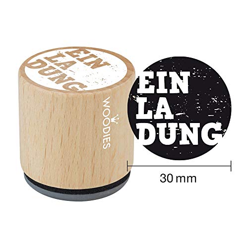 Woodies Stempel Einladung, Holz, 3,4 x 3,4 x 3,5 cm von Woodies