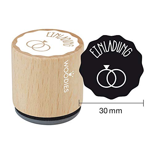 Woodies Stempel Einladung, Holz, 3,4 x 3,4 x 3,5 cm von Woodies