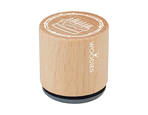 Woodies Stempel Kuchen, Holz, 3,4 x 3,4 x 3,5 cm von Woodies