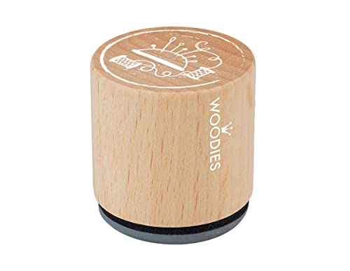 Woodies Stempel Nadelkissen, Holz, 3,4 x 3,4 x 3,5 cm von Woodies