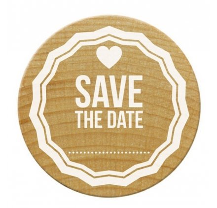 Woodies Stempel Save The Datum, Holz, 3,4 x 3,4 x 3,5 cm von Woodies