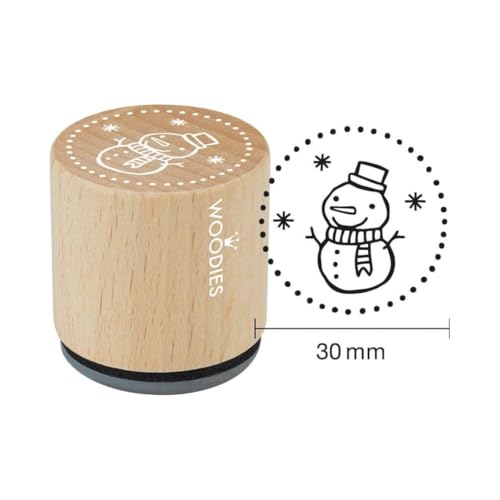 Woodies Stempel Schneemann, Holz, 3,4 x 3,4 x 3,5 cm von Woodies