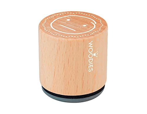 Woodies Stempel Smiley mittel, Holz, 3,4 x 3,4 x 3,5 cm von Woodies