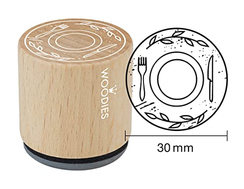 Woodies Stempel Teller, Holz, 3,4 x 3,4 x 3,5 cm Woodies Stempel Teller, Holz, 3,4 x 3,4 x 3,5 cm von Woodies