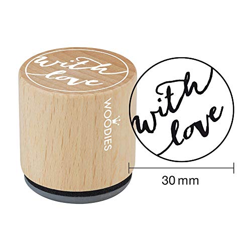 Woodies Stempel mit Love 2, Holz, braun, 30 mm von Woodies