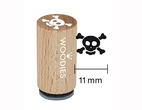 Woodies Totenkopf und gekreuzte Knochen Mini Stempel Holz, braun, 15 mm Woodies Totenkopf und gekreuzte Knochen Mini Stempel Holz, braun, 15 mm von Woodies