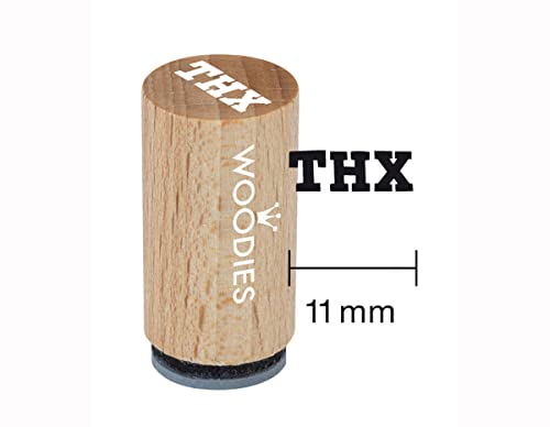 Woodies WM0101 Mini-Stempel THX, Holz, 1,5 x 1,5 x 3 cm von Woodies