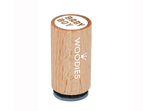 Woodies WM0606 Mini-Stempel Baby Boy, Holz, 1,5 x 1,5 x 3 cm von Woodies