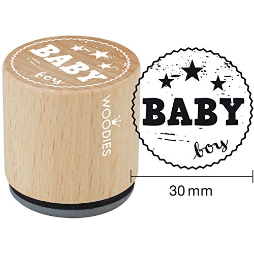 Woodies montiert Gummi Stempel 1.35-inch Baby Boy, Acryl, Mehrfarbig, 3-teilig von Woodies