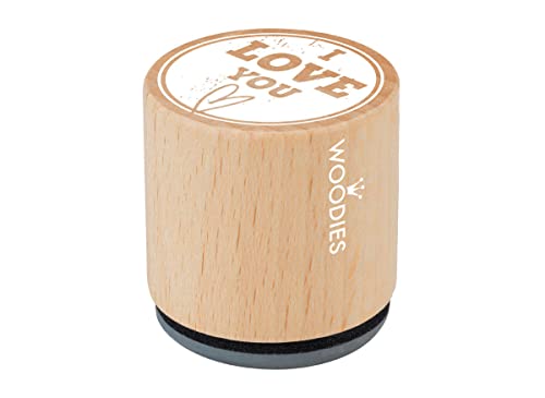 Woodies montiert Gummi Stempel 1.35-inch I Love You, Acryl, Mehrfarbig, 3-teilig von Woodies