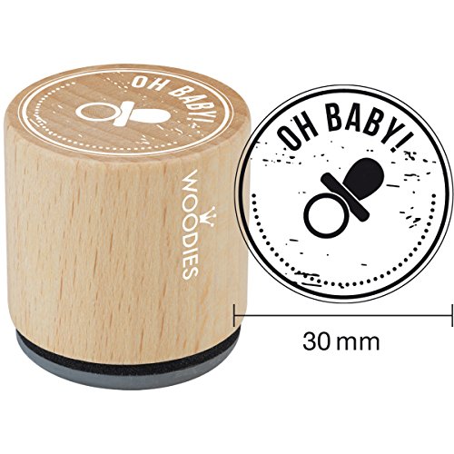 Woodies montiert Gummi Stempel 1.35-inch Oh Baby, Acryl, Mehrfarbig, 3-teilig von Woodies