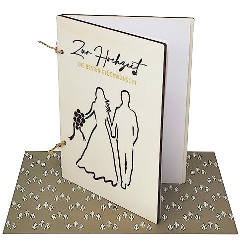 Woodland Mail Hochzeitskarte - Karte zur Hochzeit aus Holz Die Besten Glückwünsche (Brautpaar) von Woodland Mail