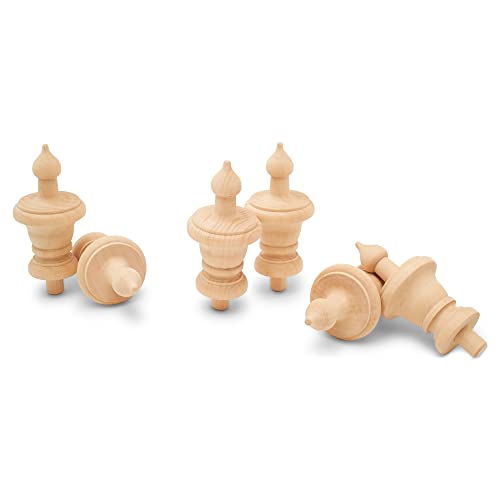 Endstücke aus unlackiertem Holz, dekorativ, 8,9 cm, für Bettpfosten, Endstücke für Gardinenstangen, Fahnenmastaufsatz und Bastelarbeiten, 2 Stück, große Bastelendstücke, von Woodpeckers Endstücke aus unlackiertem Holz, dekorativ, 8,9 cm, für Bettpfosten, Endstücke für Gardinenstangen, Fahnenmastaufsatz und Bastelarbeiten, 2 Stück, große Bastelendstücke, von Woodpeckers von Woodpeckers