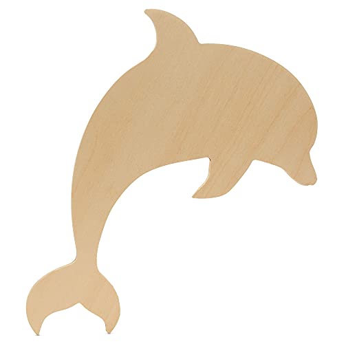 Woodpeckers Delfin-Ausschnitt aus Holz, unlackiert, 30,5 cm, 1 Stück Holzformen zum Basteln, Verwendung für Sommer, Strand & nautische Dekoration und Basteln, von Woodpeckers von Woodpeckers