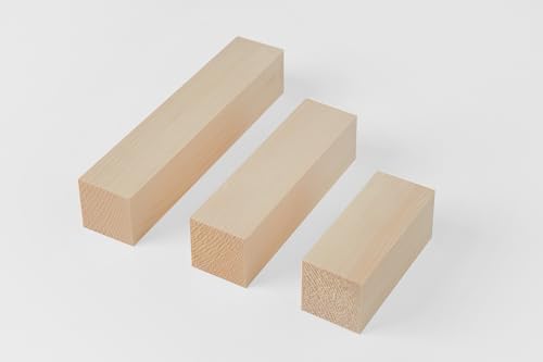 Schnitzholz aus Zirbenholz - Holzblock - weiches Zirbenholz zum Schnitzen, Basteln und Drechseln - Ideal für Anfänger und Profis (40 x 40 x 100mm) von Woodsellers