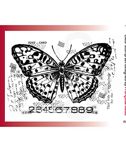 Woodware FRM001 Klare Singles Butterfly-transparenter Photopolymer-Stempel, haftet an Acrylblöcken, dekoratives Zubehör für Karten, Journal, DIY-Basteln/Kunst, Durchsichtig, 9.6 x 6.7 cm approx von Woodware