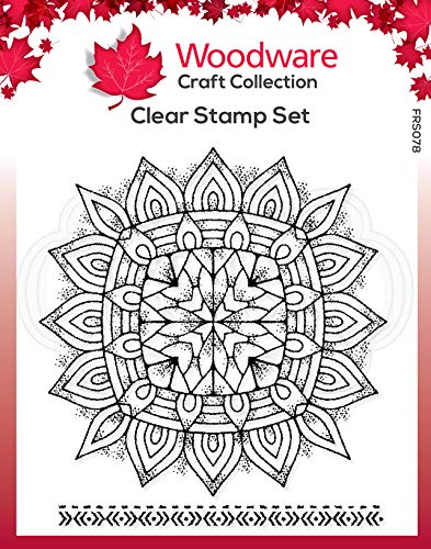 Woodware FRS078 Clear Magic Stamp Francoise Collection Stempel-Set, Mandala Two, durchsichtig, 4 x 4 inches von Woodware
