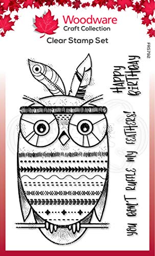 Woodware FRS792 Stamp Francoise Collection – Clear Magic Stempel-Set – BO-Hoot, Acryl, durchsichtig, 4 x 6 inches von Woodware