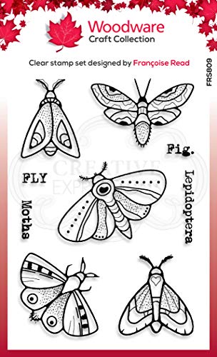 Woodware FRS809 Francoise Collection – Clear Magic Stempel-Set – Motten, durchsichtig, A6 von Woodware