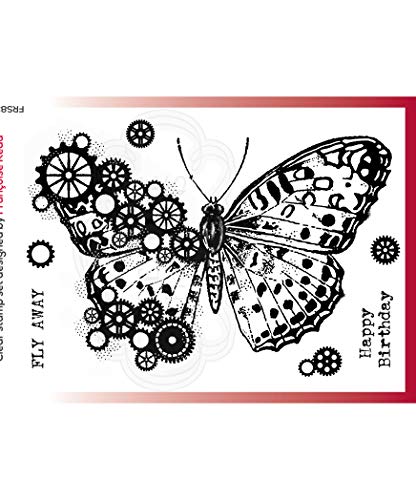 Woodware FRS831 Klare Singles Butterfly-transparenter Photopolymer-Stempel, haftet an Acrylblöcken, dekoratives Zubehör für Karten, Journal, DIY-Basteln/Kunst, Durchsichtig, 10 x 15 cm Approx von Woodware