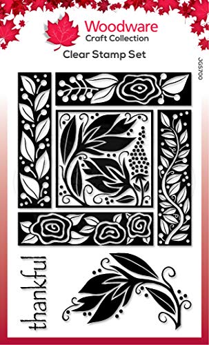 Woodware JGS700 Klare Set Floral Block-transparenter Photopolymer-Stempel, haftet an Acrylblöcken, dekoratives Zubehör für Karten, Journal, DIY-Basteln/Kunst, Durchsichtig, 4 x 6 inches von Woodware