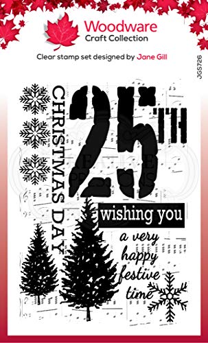 Woodware JGS726 Klare Music Christmas-transparenter Photopolymer-Stempel, haftet an Acrylblöcken, dekoratives Zubehör für Karten, Journal, DIY-Basteln/Kunst, Durchsichtig, A6 von Woodware