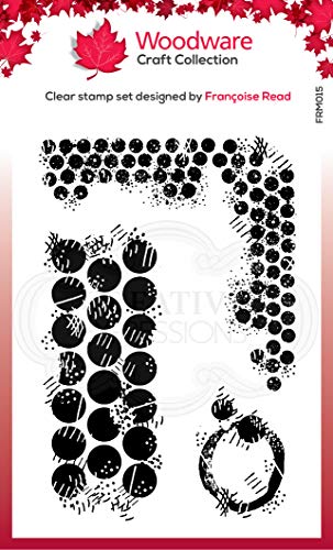 Woodware Klare Stempel Singles Grungy Dots - transparenter Photopolymer-Stempel, haftet an Acrylblöcken, dekoratives Zubehör für Karten, Journal, DIY-Basteln/Kunst von Woodware
